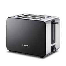 Bosch TAT7203 topinkovač, 1050 W, stupně opékání, tlačítko STOP, přihrádka na drobky, černý / nerez