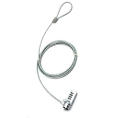 PREMIUMCORD Bezpečnostní zámek na NTB 1,8m Kensington Lock (4 místný kód, ocelové lanko) ROZBALENO