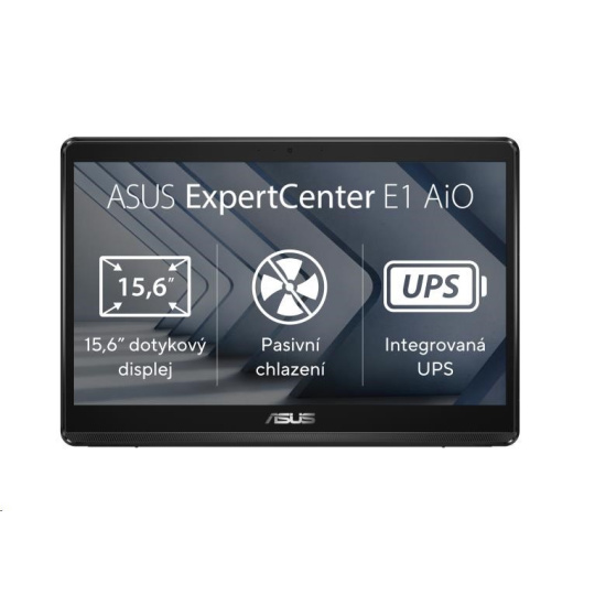 ASUS PC AiO ExpertCenter E1 (E1600WKAT-BA076M),N4500,15,6" FHD, 4GB,128GB SSD,Intel UHD,RS-232,No OS,UPS,Black