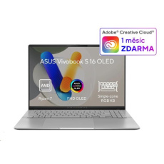 ASUS NTB Vivobook S16 OLED (M5606KA-OLED094X), AI 7 350, 16" 3K, 24GB, 1TB SSD, AMD Radeon, W11 Pro, Cool Silver ASUS NTB Vivobook S16 OLED (M5606KA-OLED094X), AI 7 350, 16" 3K, 24GB, 1TB SSD, AMD Radeon, W11 Pro, Cool Silver
