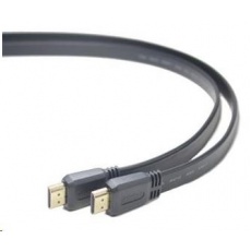 PREMIUMCORD HDMI High Speed + Ethernet plochý kabel, zlacené konektory, 3m