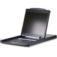 CL1316 ATEN 16-port KVM PS/2+USB, OSD, rack, 19" LCD, touchpad, klávesnice KVM přepínač s integrovanou klávesnicí, touchpadem a LCD 19" ve skladném vysouvacím šuplíku. Vhodný do serverové místnosti, kde Vám ušetří místo. Ke KVM přepínači je možno připojit až 16 PC s rozhraním USB nebo PS/2, je montovatelný do racku. Možnost přepínač ovládat tlačítek, klávesovou zkratkou nebo přes vestavěné OSD menu. - vestavěný 16 port KVM přepínač - vestavěný LCD 19" - kompletní klávesnice, touchpad - rozlišení LCD až 1280x1024@75 DDC2B - možnost připojit/odpojit PC bez restartu přepínače - není třeba software - přepínání pomocí hot key, tlačítka, OSD menu - auto scan mod pro zjištění připojených PC - kaskádovatelný - signalizace stavu pomocí několika LED diod - možnost připojit počítače po USB i PS/2 (řeší se kabely) - Broadcast mod - operace se realizuje na všech připojených PC najednou - včetně úchytů do racku 19" - dvou úrovňová ochrana heslem - podpora systémů Windows/Mac/Linux/Sun - černá barva Specifikace: konektory pro vstup sdružený 15p Canon třířadý Female (je třeba použít sdružený kabel!) Vhodné kabely: USB 2L-5202U 2L-5203U 2L-5206U PS/2 2L-5202P 2L-5203P 2L-5206P V balení: 1ks CL1316 KVM přepínač s držákem do racku 1ks napájecí kabel 2ks sady kabelů KVM pro připojení počítače 1ks Firmware Upgrade kabel 1ks Rychlý návod