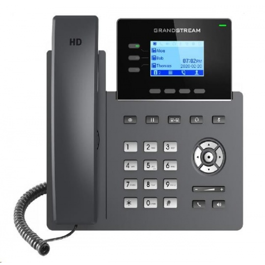 Grandstream GRP2603P [VoIP telefon - 2.48" 132 x 64 grafický,  6x SIP účet, 2x RJ45 10/100/1000 Mbps, PoE]