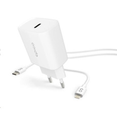 EPICO síťová nabíječka, PD 20W, USB-C - lightning kabel - bílá EPICO síťová nabíječka, PD 20W, USB-C - lightning kabel - bílá