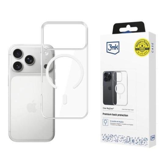 3mk ochranný kryt Clear MagCase pro Apple iPhone 17 Pro 3mk ochranný kryt Clear MagCase pro Apple iPhone 17 Pro