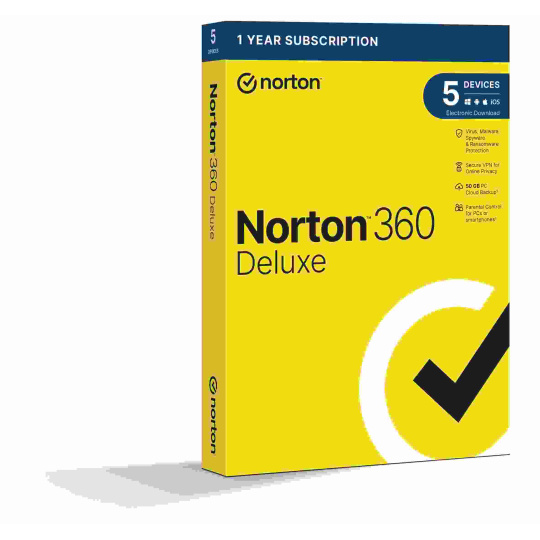 NORTON 360 DELUXE 50GB +VPN 1 uživatel pro 5 zařízení na 1 rok - BOX