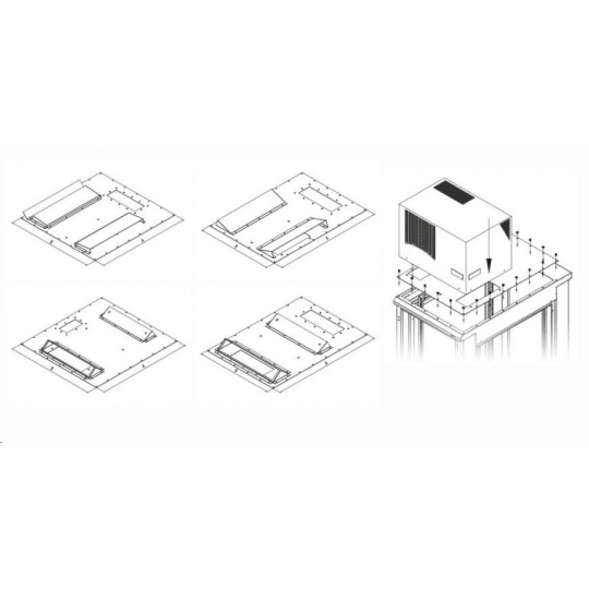 TRITON montážní redukce ke klimatizaci X1 a X2 do hloubky rozvaděče 600 x 800 mm, šedá