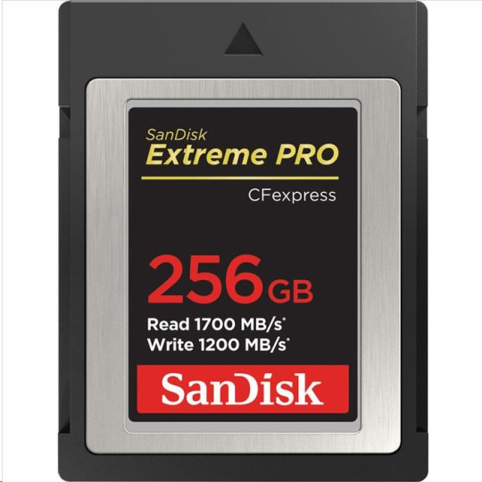 SanDisk Extreme Pro CFexpress Card 256GB, Type B, 1700MB/s Read, 1200MB/s Write