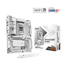 ASRock MB Sc AM5 X870E Challenger WiFi WHITE,  AMD X870E, 4xDDR5, 1xHDMI, 2xUSB4, WiFi