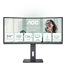 BAZAR - AOC MT VA LCD WLED 34" CU34P3CV - VA panel, 3440x1440, HDMI, DP, USB-C, 4xUSB 3.2, repro, vysk. stavitelny, zakr BAZAR - AOC MT VA LCD WLED 34" CU34P3CV - VA panel, 3440x1440, HDMI, DP, USB-C, 4xUSB 3.2, repro, vysk. stavitelny, zakr