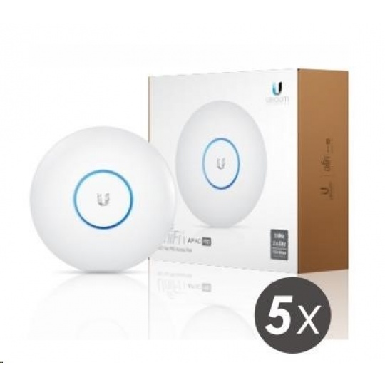 UBNT UniFi AP AC PRO 5-PACK (bez PoE!)  [vnitřní/venkovní AP, dual-band 2.4+5GHz (450+1300Mbps), MIMO, 802.11a/b/g/n/ac]