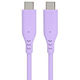 PREMIUMCORD Kabel USB-C na USB-C, 60W, 480Mbps, silikonový, fialový, 1,5m