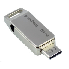 BAZAR GOODRAM Flash Disk 64GB ODA3, USB 3.2, stříbrná - poškozený obal BAZAR GOODRAM Flash Disk 64GB ODA3, USB 3.2, stříbrná - poškozený obal