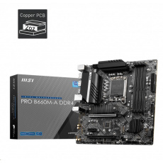 MSI MB Sc LGA1700 PRO B660M-A DDR4, Intel B660, 4xDDR4, 2xDP, 2xHDMI, mATX MSI MB Sc LGA1700 PRO B660M-A DDR4, Intel B660, 4xDDR4, 2xDP, 2xHDMI, mATX