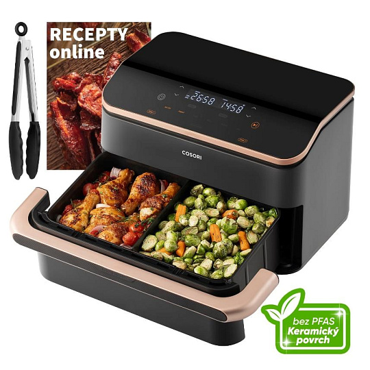 Cosori Dual Blaze TwinFry chytrá horkovzdušná fritéza 10 L, keramika, černá