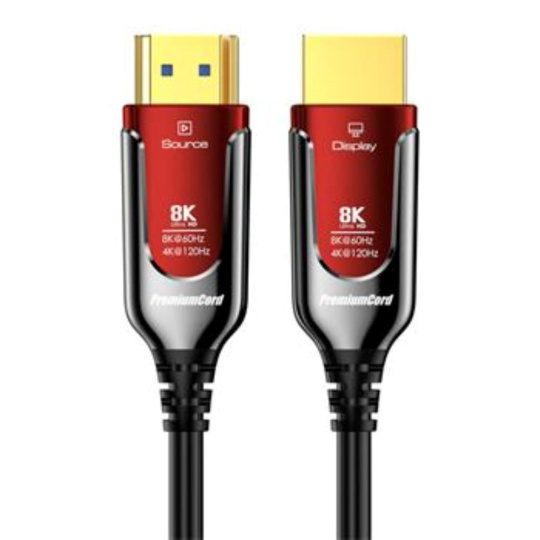 PREMIUMCORD Ultra High Speed HDMI 2.1 optický fiber kabel 8K@60Hz, zlacené 30m