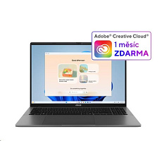 ASUS NTB Vivobook S16 (S3607VA-RP107W), Core 5 210H, 16" 1920x1200, 16GB, 512GB SSD, UHD, W11 Home, Matte Gray