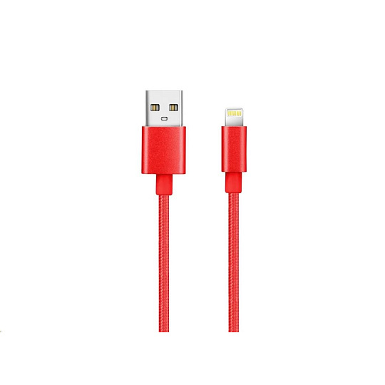 WG - Datový kabel Lightning MFI na USB-A, 1 metr, červená WG - Datový kabel Lightning MFI na USB-A, 1 metr, červená