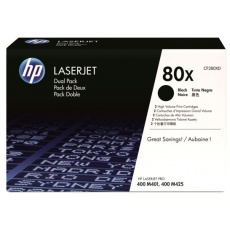 HP 80X Black 2-pack LJ Toner Cart, CF280XD (6,900 / 6,900 pages) HP 80X Black 2-pack LJ Toner Cart, CF280XD (6,900 / 6,900 pages)
