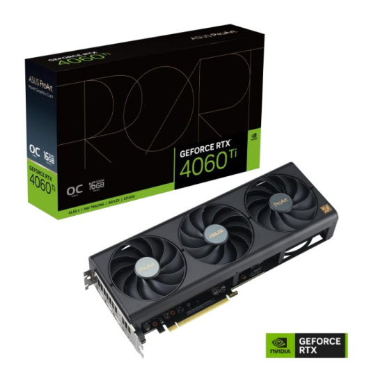 ASUS VGA NVIDIA GeForce RTX 4060 Ti PROART OC 16G, 16G GDDR6, 3xDP, 1xHDMI