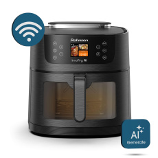 Rohnson InnoFry AI chytrá horkovzdušná fritéza, 1800 W, Wi-Fi, objem 8 l, TFT displej, černá Rohnson InnoFry AI chytrá horkovzdušná fritéza, 1800 W, Wi-Fi, objem 8 l, TFT displej, černá