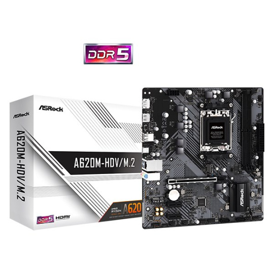 BAZAR - ASRock MB Sc AM5 A620M-HDV/M.2, AMD A620, 2xDDR5, HDMI, DP - Poškozený obal (Komplet)