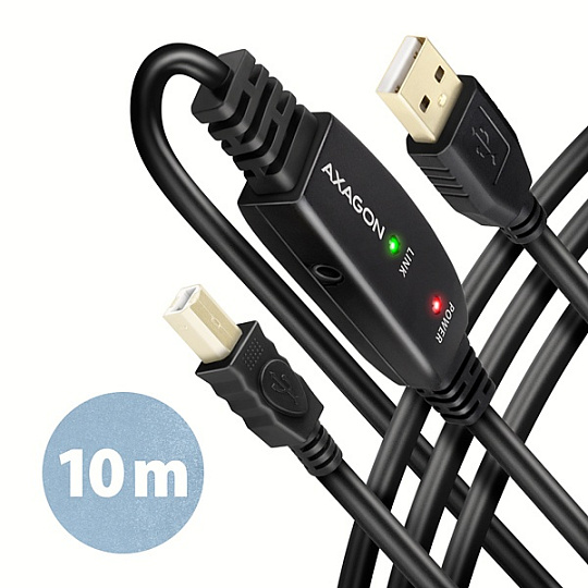 BAZAR - AXAGON ADR-210B, USB 2.0 A-M -> B-M aktivní propojovací / repeater kabel, 10m - Poškozený obal (Komplet) BAZAR - AXAGON ADR-210B, USB 2.0 A-M -> B-M aktivní propojovací / repeater kabel, 10m - Poškozený obal (Komplet)
