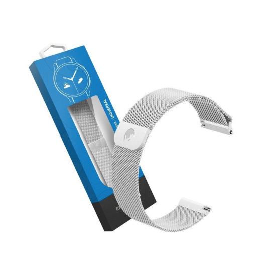 RhinoTech univerzální řemínek milánský tah Quick Release 22mm stříbrný RhinoTech univerzální řemínek milánský tah Quick Release 22mm stříbrný
