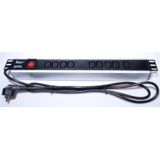 PremiumCord Panel napájecí do 19" racku 1.5U, 9xIEC (C13), 2m kabel,vypínač PremiumCord Panel napájecí do 19" racku 1.5U, 9xIEC (C13), 2m kabel,vypínač