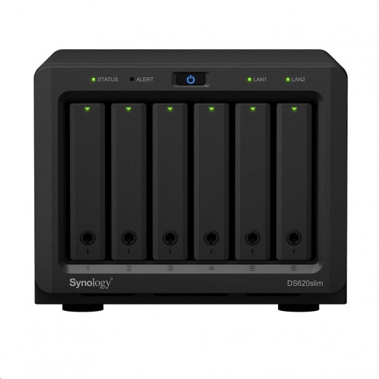 Synology DS620slim DiskStation (2C/CeleronJ3355/2-2,5GHz/2GBRAM/6xSATA/2xUSB3.2/2xGbE)