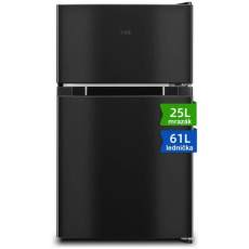 CHiQ kombi, mrazák nahoře, 86l (L 61l, M 25l), LowFrost, tm. metal. + 12 let záruka na kompresor (bez registrace)