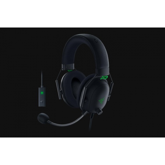 RAZER sluchátka s mikrofonem BlackShark V2, Wired Esports Headset + USB Mic Enhancer