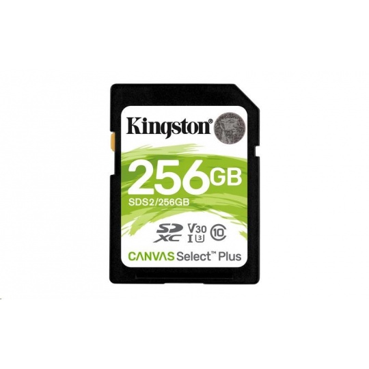 Kingston SDXC karta 256GB SecureDigital Canvas Select Plus (SDXC) 100R 85W Class 10 UHS-I