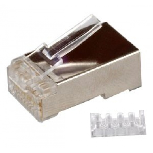 Konektor STP RJ45 (8p8c), Cat6, 50µm, skládaný, drát - 100 ks