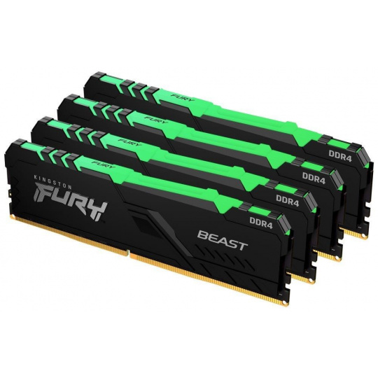 KINGSTON DIMM DDR4 128GB (Kit of 4) 2666MT/s CL16 FURY Beast RGB