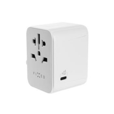 Fixed cestovní adaptér pro EU, UK a USA/AUS, 3x USB-C + 2x USB A, GaN, PD 65W, bílá Fixed cestovní adaptér pro EU, UK a USA/AUS, 3x USB-C + 2x USB A, GaN, PD 65W, bílá