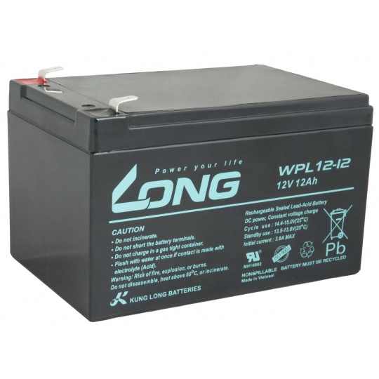 LONG baterie 12V 12Ah F2 LongLife 9 let (WPL12-12)