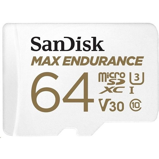 SanDisk MicroSDHC karta 64GB MAX Endurance + adaptér, 30,000 hodin SanDisk MicroSDHC karta 64GB MAX Endurance + adaptér, 30,000 hodin