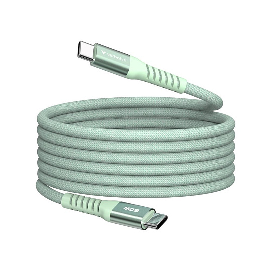 VERBATIM Kabel USB-C Sync & Charge, 60W, Magnetický, 120cm, zelená