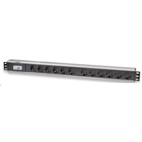 Intellinet Vertical Rackmount 12-Way Power Strip - German Type, rozvodný panel, 12x DE zásuvka, 1.6m kabel