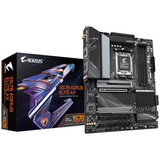 BAZAR - GIGABYTE MB Sc AM5 X670 AORUS ELITE AX, AMD X670, 4xDDR5, 1xHDMI, WI-FI - Po opravě (Komplet)