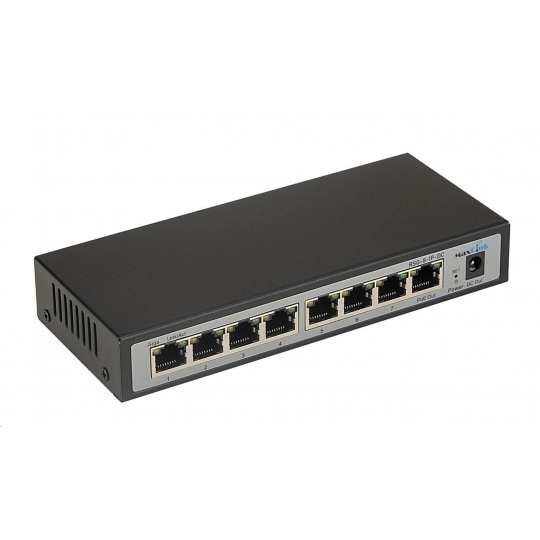 MaxLink reverzní PoE switch RSG-8-1P-DC 7x PoE IN, 1x PoE Out, 1x DC Out