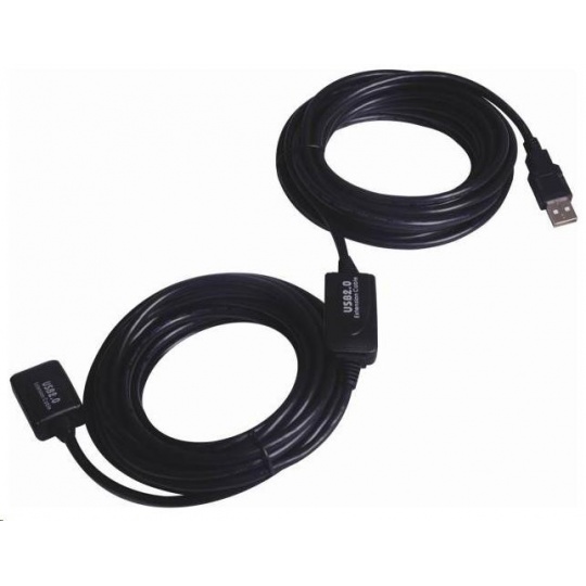 PREMIUMCORD USB 2.0 repeater a prodlužovací kabel A/M-A/F 15m