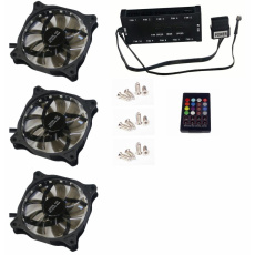 EUROCASE ventilátor RGB 120mm (FullControl spot Led), set 3ks + controller EUROCASE ventilátor RGB 120mm (FullControl spot Led), set 3ks + controller
