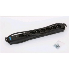 TRITON 19" rozvodný panel 8x230V - 2m, kontrolka, černý TRITON 19" rozvodný panel 8x230V - 2m, kontrolka, černý