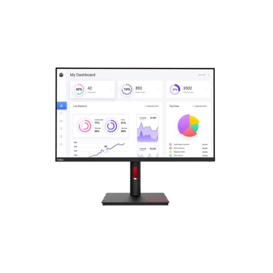 LENOVO LCD T32p-30 - 31.5",IPS,16:9,3840x2160,350cdm,1000:1,4ms/6ms,RJ45,HDMI,DP,USB-C,VESA,Pivot