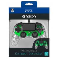 Nacon Wired Compact Controller - ovladač pro PlayStation 4 - průhledný zelený Nacon Wired Compact Controller - ovladač pro PlayStation 4 - průhledný zelený