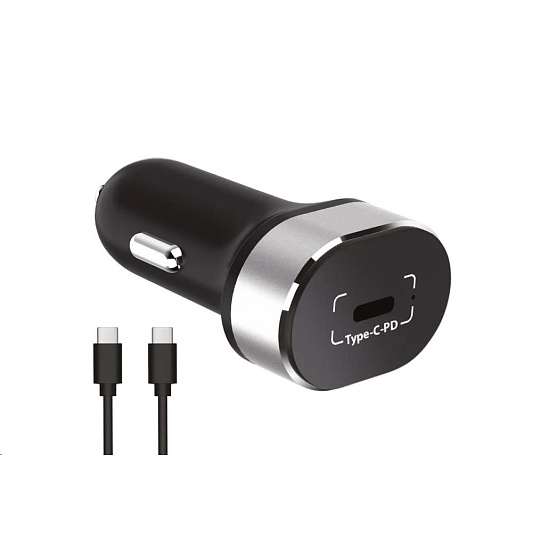 WG - Autonabíječka 1x USB-C, PD 20 W, + kabel Type-C na Type-C, černá WG - Autonabíječka 1x USB-C, PD 20 W, + kabel Type-C na Type-C, černá