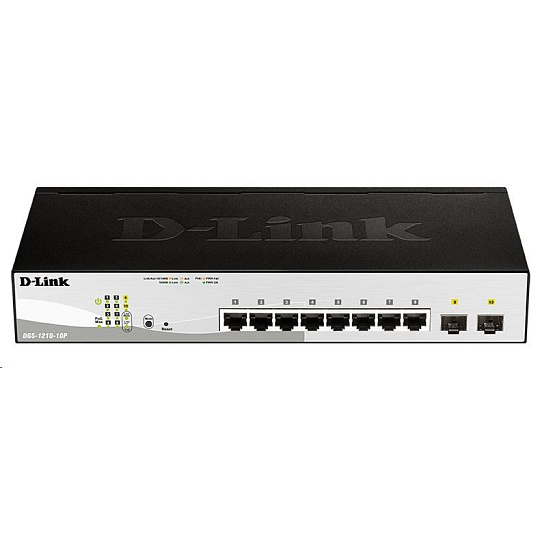 BAZAR - D-Link DGS-1210-10P 10-port Gigabit Smart+ PoE Switch, 8x GbE PoE+, 2x SFP, PoE 65W, fanless - Poškozený obal BAZAR - D-Link DGS-1210-10P 10-port Gigabit Smart+ PoE Switch, 8x GbE PoE+, 2x SFP, PoE 65W, fanless - Poškozený obal