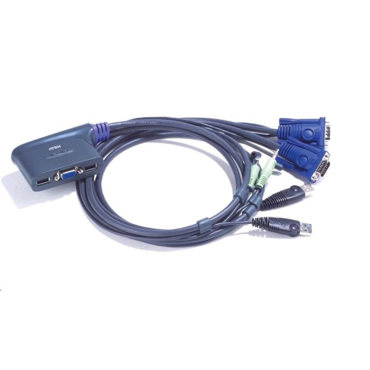 ATEN přepínač KVM 2-port VGA KVMP USB2.0, mini, audio, 0,9m kabely POŠKOZEN OBAL ATEN přepínač KVM 2-port VGA KVMP USB2.0, mini, audio, 0,9m kabely POŠKOZEN OBAL